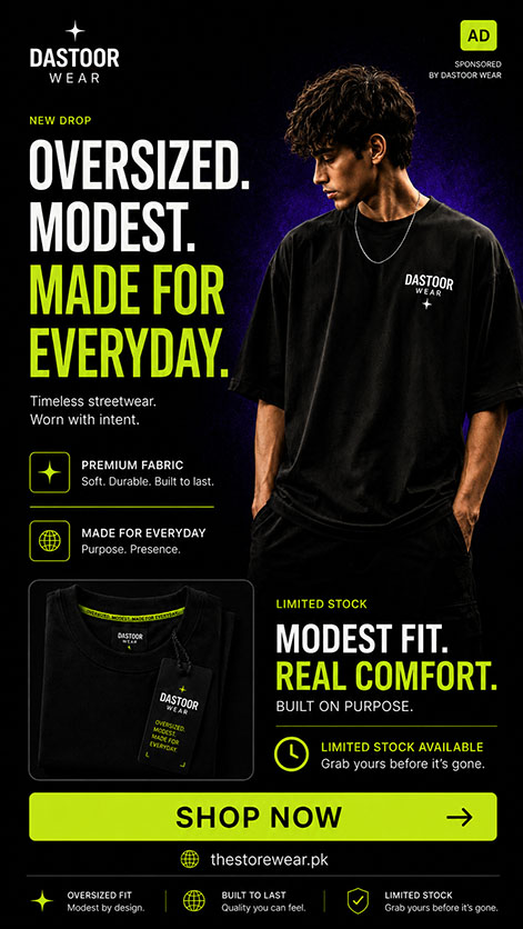 Dastoor Wear ads portfolio output