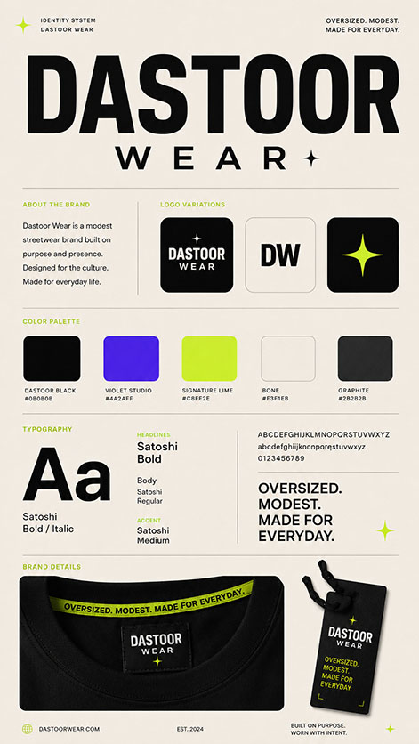 Dastoor Wear brand identity portfolio output