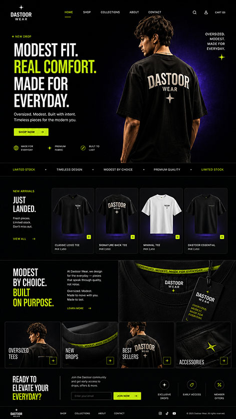 Dastoor Wear website portfolio output